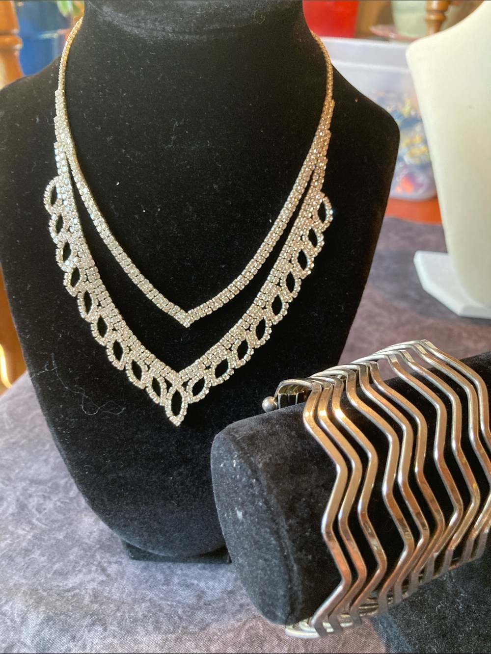 Silver Tone & Rhinestone Jewelry Bundle